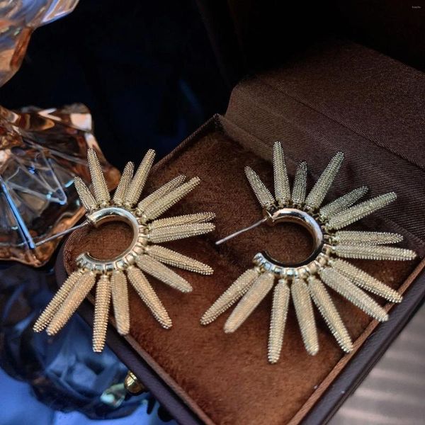 Boucles d'oreilles pendantes de tempérament français, anneau en forme de hérisson en or de haute qualité, lumière de luxe, 925
