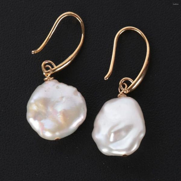 Boucles d’oreilles pendantes d’eau douce naturelle blanche baroque perle boucle d’oreille 18k oreille goutte hommes manchette mariage formel perlé minimaliste unisexe pierre précieuse