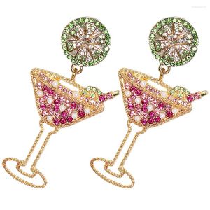 Boucles d'oreilles pendantes en verre de fruits, accessoires de bijoux pour femmes, ornement bohème, pendentif en alliage pour boisson froide, goutte d'été pour dames