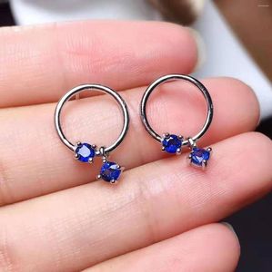 Dangle Boucles D'oreilles FS 3 Naturel Haute Qualité Saphir Simple S925 Pur Argent Fine Mode Charme Mariages Bijoux Pour Femmes Shippin Gratuit