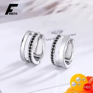 Boucles d'oreilles en peluche Fuihets Fashion Drop For Women 925 Silver Jewelry with Zircon Gemstone Korean Style Wedding Party Wholesale