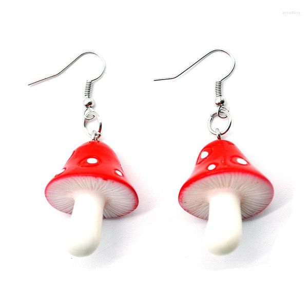 Pendientes colgantes Funky Fun lindo hongo mágico rojo Toadstool