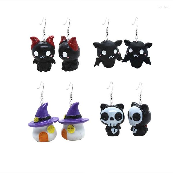 Dangle Boucles D'oreilles Drôle Halloween Creative Résine Mignon Citrouille Lanterne Fantôme Vampire Bijoux Ornements Femmes Mode Personnalité Cadeaux