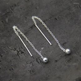 Boucles d'oreilles pendantes Fyla Mode mode mignon fil d'oreille modèles féminins longue goutte S925 bijoux en argent pur Brincos TYC169