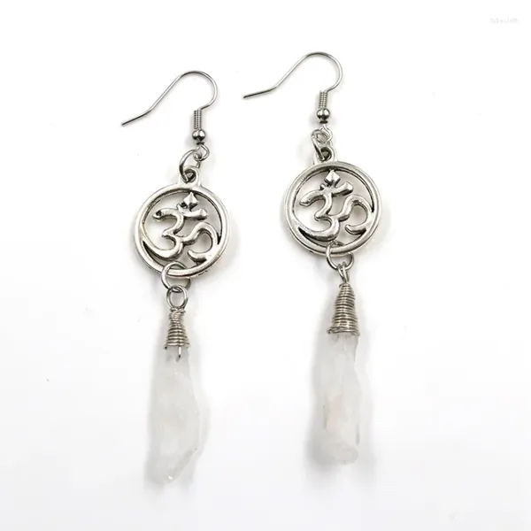 Pendientes colgantes FYSL Chapado en plata símbolo 3D conectar forma Irregular cristal teñido muchos colores gota para joyería de regalo de fiesta