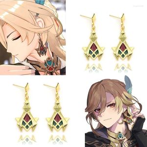 Boucles d'oreilles pendantes Genshin Impact Anime Kaveh Cospaly, accessoires en alliage métallique, Piercing, clous d'oreille, bijoux pour femmes, accessoires, cadeau pour les fans