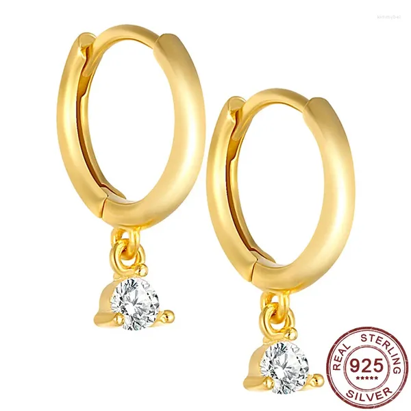 Boucles d'oreilles pendantes en argent Sterling 925 véritable, zircone cubique, pendentif en pierres CZ, cerceau, bijoux d'oreille, cadeau de mariage