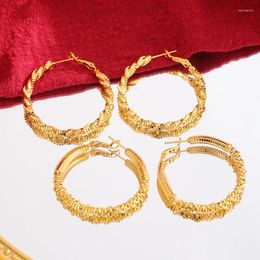 Boucles d'oreilles pendantes en or véritable, mode coréenne Simple pour femmes et hommes, charmant Chic, bijoux de fête, accessoires cadeaux