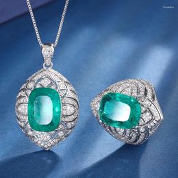 Boucles d'oreilles pendantes véritables bijoux de marque en cuivre plaqué or imitation grand-mère vert gras rectangulaire léger luxe industrie lourde ensemble stylo