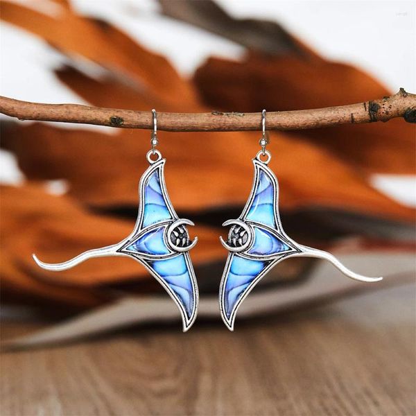 Boucles d'oreilles pendantes géométriques chauve-souris colorées pour femmes, rétro, Piercing personnalisé, accessoires pour dames, bijoux de fête pour filles, cadeau