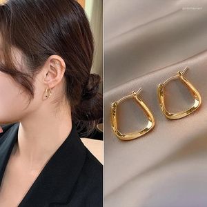 Boucles d'oreilles en peluche géométrique Golden Square pour femmes accessoires de bijoux Gift Fashion Korean Women's 2024 Wholesale