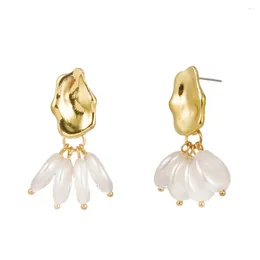 Boucles d'oreilles pendantes géométriques en perles pour femmes, bijoux de célébrité du Web, de tempérament de jeune fille, à la mode
