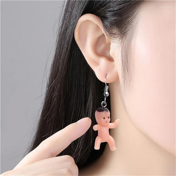 Boucles d'oreilles en peluche Fashion Mignon de bijoux artisanal créatifs drôles Bébées d'oreilles poupées (nues)