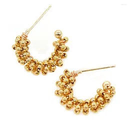 Boucles d'oreilles Go2Boho émail plaqué or boucle d'oreille oeil femmes mode Style Eardrop rond oreille bijoux en acier inoxydable petite amie cadeaux