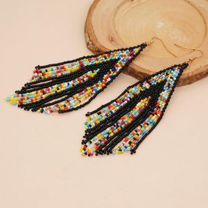 Boucles d'oreilles en peluche go2boho à la main Boho Long Tassel Femme Femmes colorées Colored Gift Gift Oreille Style Tribal Belle bijoux Girl