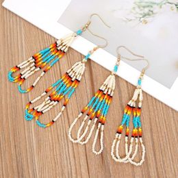 Dangle Earrings Go2Boho Native Colorful Miyuki For Women Fashion Trendy Jewelry Boho Seed Beads Tassel Fringe Tribal Drop