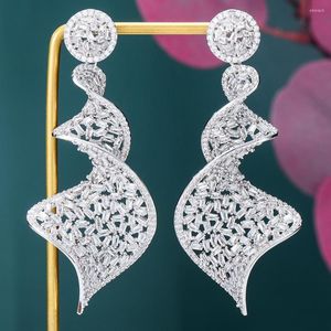 Boucles d'oreilles pendantes GODKI 75mm longue torsion danse ceinture africaine Boucle d'oreille pour les femmes fête de mariage dubaï bijoux de mariée Boucle D'oreille