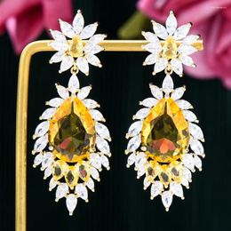 Dange oorbellen Godki modestraatstijl trendy druppel voor vrouwen bruiloftsfeest kubieke zirkon dubai bruids oorrang boucle d'Oreille