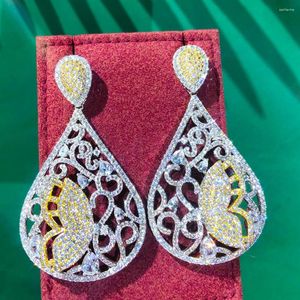 Bengelen oorbellen Godki luxe hart liefde Afrikaans voor vrouwen bruiloft kubieke zirkonia kristal Dubai Bridal Party sieraden