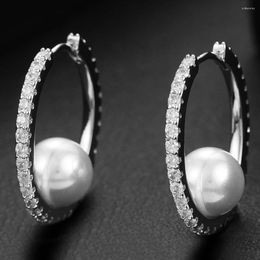 Pendientes colgantes GODKI, abalorio brillante, perla Noble romántica de moda, elegante para mujer, espectáculo de fiesta de boda nupcial en joyería 2023