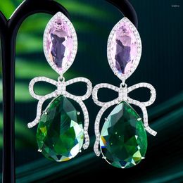 GODKI – boucles d'oreilles pendantes pour femmes, nœud papillon géométrique, style bohème, goutte d'eau, bijoux à la mode, DIY, 2023
