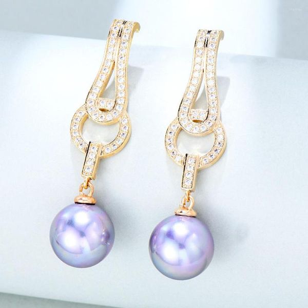 Dangle Boucles D'oreilles GODKI À La Mode Simulé Perle Boucle D'oreille Pour Les Femmes De Mariage Zircon Cubique Dubai Bijoux De Costume De Mariée Fête D'été