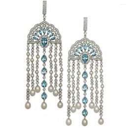 Boucles d'oreilles pendantes GODKI Vintage Royal Imitation perle longue luxe Boho bohème pour les femmes mariage bijoux de mode 2023