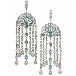 Pendientes colgantes GODKI Vintage perla de imitación real largo lujo bohemio para mujer joyería de moda de boda 2023