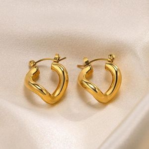 Boucles d'oreilles pendantes couleur or, en acier inoxydable authentique, bijoux géométriques hypoallergéniques plaqués torsadés pour femmes