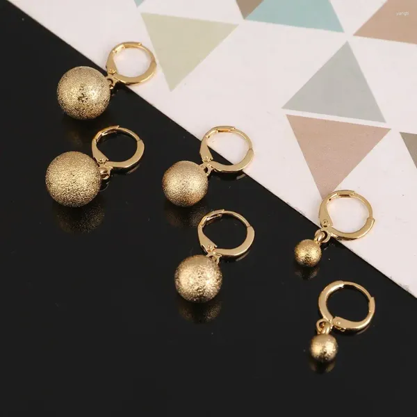 Pendientes colgantes con cuentas de color dorado para mujeres y niñas, bola de moda, regalos de joyería de África y Arabia