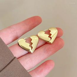 Baumelnde Ohrringe Goldfarbe Gebrochenes Herz Form Creolen Für Frauen Mode Exquisite Geometrische Metall Huggie Schmuck Geschenke