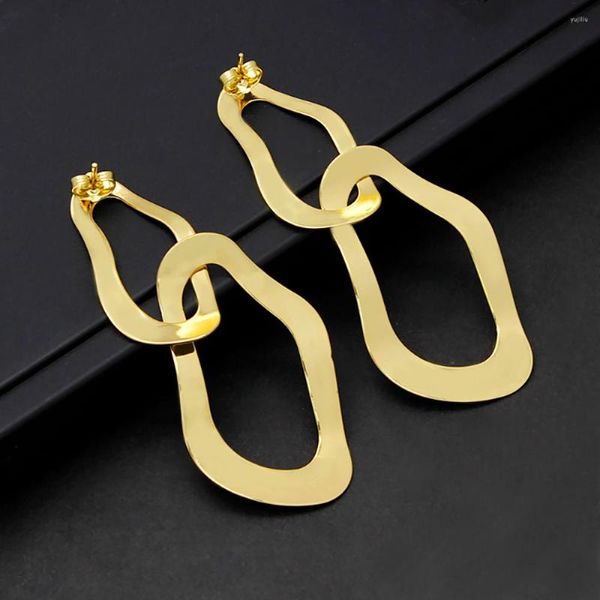 Boucles d'oreilles pendantes couleur or longue grande goutte pour les femmes déclaration léger charme géométrique vieil argent Bijoux Bijoux Schmuck 2023