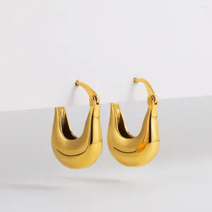 Boucles d'oreilles pendantes couleur or cerceau lisse femmes Ly conçu panier de tempérament filles accessoires d'oreille fête de mariage bijoux de mode 2024