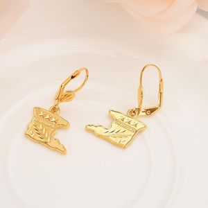 Dange oorbellen goudkaart sieraden hanger bruiloft drop oorrel /Portuga /Trinidad /guyana souvenir Afrikaanse Arabische moeder joch cadeaus kroonluchter