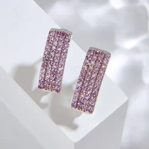 Pendientes colgantes de plata magnífica para mujeres amatista natural amatista febrero piedra de nacimiento joyas de lujo de lujo cita de cumpleaños regalo