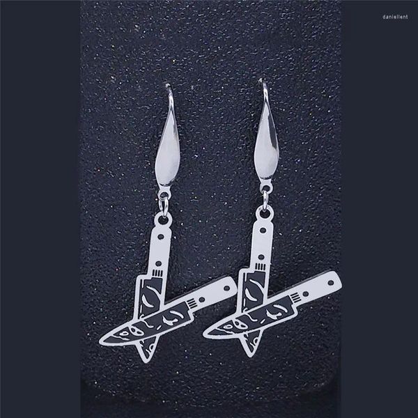 Boucles d'oreilles pendantes gothique couteau poignard pour femmes en acier inoxydable couleur argent boucle d'oreille goutte bijoux créatifs Pendientes Mujer Pequenos