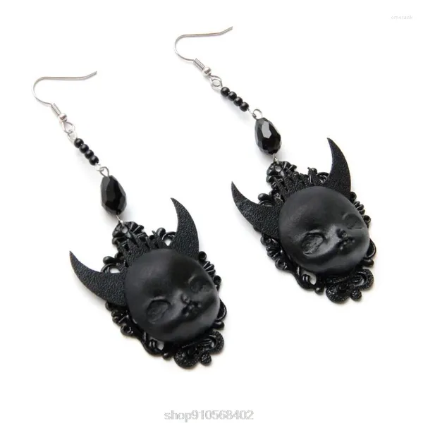 Boucles d'oreilles gothiques Punk, diable, sorcière de la mort, poupées pour bébés, goutte d'eau, bijoux de Costume d'halloween N16 20