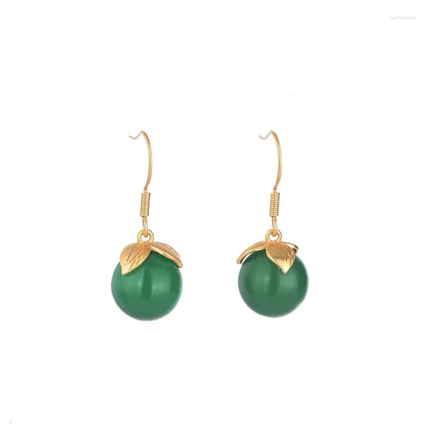 Boucles d'oreilles pendantes vert Jade perles cadeaux pierres précieuses charmes Vintage cadeau pierre bijoux concepteur femmes amulettes amulette 925 argent naturel