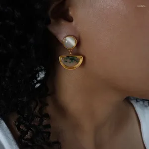 Boucles d'oreilles pendantes en opale naturelle verte, pendentif pour femmes, breloque croix, jésus, christianisme, bijoux de luxe de qualité pour filles