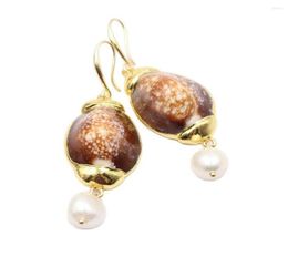 Boucles d'oreilles en peluche guaiguai bijoux naturel blanc keshi perle en larme en or couleur de mer plaquée de mer à la main faite pour lady7685113