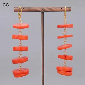Boucles d'oreilles en peluche guaiguai bijoux naturels disque libre disque libre orange coraux levier arrière fait à la main à la mode pour les femmes
