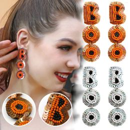 Boucles d'oreilles en verrous Halloween Oreing Party Resin Alphabet LETTER PRÉDANT PENDANT COLORFEFURFE Festival Trend 2024 Articles Pendientes