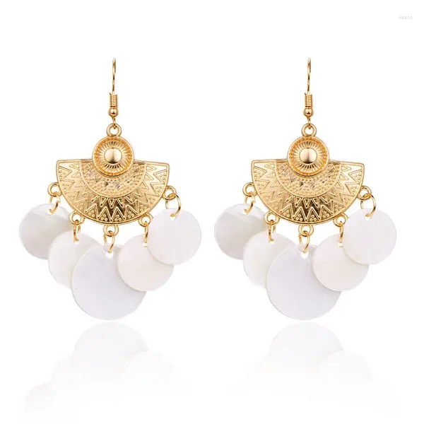 Pendientes colgantes HC Bohemia concha Natural círculo borla gota declaración pendiente colgante grande regalo de mujer joyería de playa de verano femenina