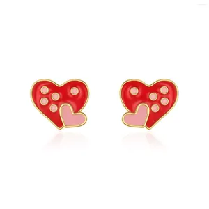 Boucles d'oreilles pendantes en forme de cœur incrusté pour femme, peuvent être portées quotidiennement pour l'amitié et les amis, raffinement de la mode