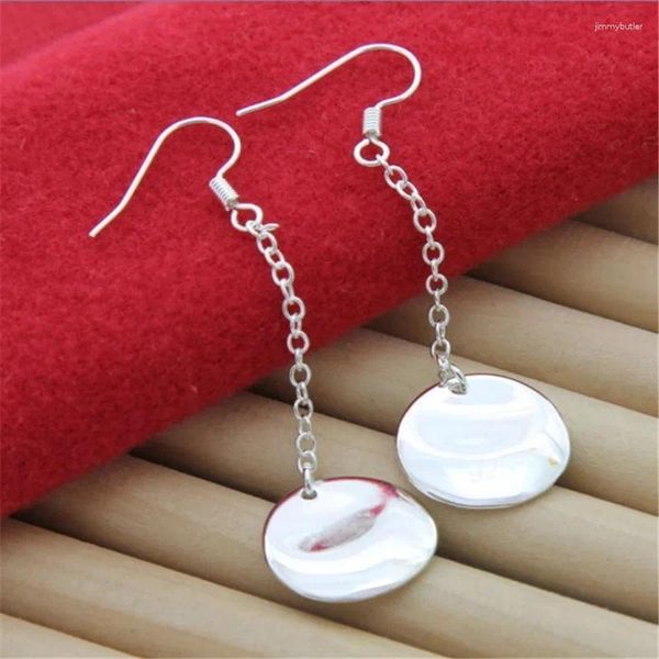 Boucles d'oreilles pendantes en argent Sterling 925, haute qualité, disque pour femmes, bijoux de fiançailles, de mariage, cadeaux de fête à la mode