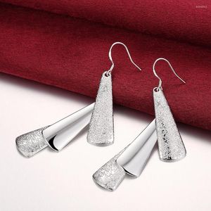 Dangle Earrings High Quality Noble Jewelry 925 Sterling Silver Elegant Geometry Long Earring For Woman Fashion Wedding Party Holiday Gifts