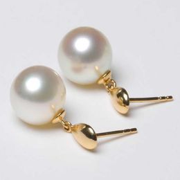 Boucles d'oreilles pendantes avec perles de coquillage blanches de 16 mm, crochet classique 18 carats, cadeaux de vacances, eau douce, carnaval, Saint-Valentin, mode belle