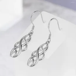 Boucles d'oreilles pendantes creuses pour femmes, accessoires de fête tendance, couleur cuivre blanc or, bijoux à la mode DZE021
