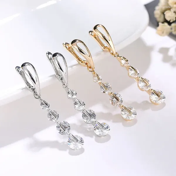 Boucles d'oreilles HUAMI longues rondes flocon de neige plaqué or 18 carats argent Ins accessoires prix de gros Joyeria Fina