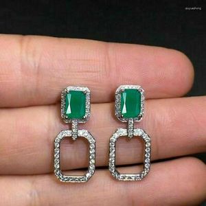 Boucles d'oreilles Huitan Ly conçues pour les femmes avec un tempérament de zircone cubique verte, accessoires d'oreille élégants, bijoux de fête de mariage